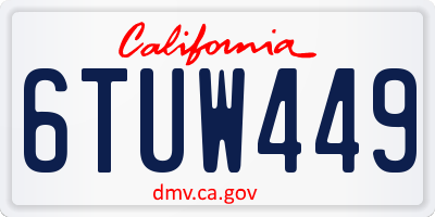 CA license plate 6TUW449