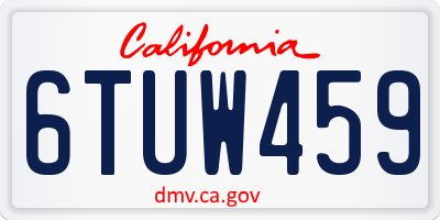 CA license plate 6TUW459
