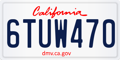 CA license plate 6TUW470