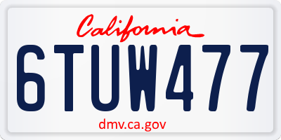 CA license plate 6TUW477