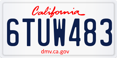 CA license plate 6TUW483