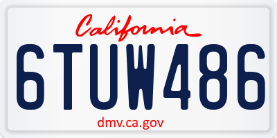 CA license plate 6TUW486