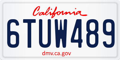 CA license plate 6TUW489