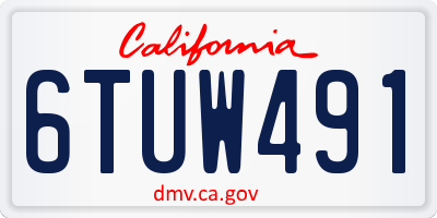 CA license plate 6TUW491