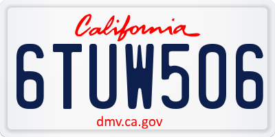 CA license plate 6TUW506