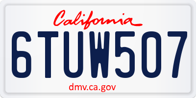 CA license plate 6TUW507