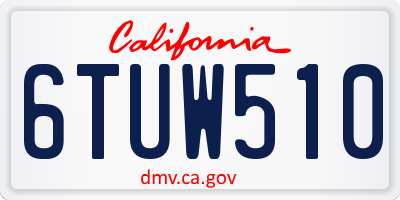 CA license plate 6TUW510