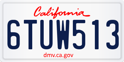 CA license plate 6TUW513