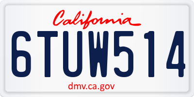 CA license plate 6TUW514