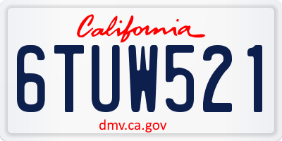 CA license plate 6TUW521