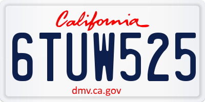 CA license plate 6TUW525