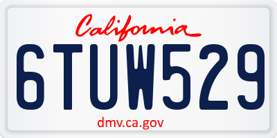 CA license plate 6TUW529