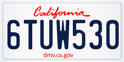 CA license plate 6TUW530