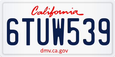 CA license plate 6TUW539