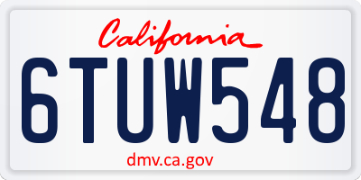 CA license plate 6TUW548
