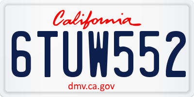 CA license plate 6TUW552