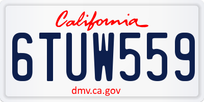 CA license plate 6TUW559