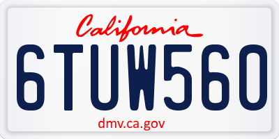 CA license plate 6TUW560