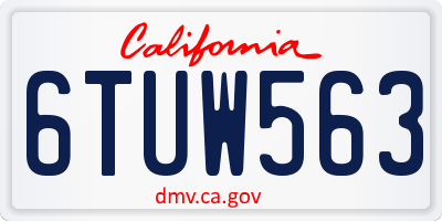 CA license plate 6TUW563