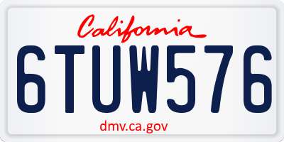 CA license plate 6TUW576
