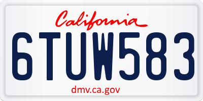 CA license plate 6TUW583