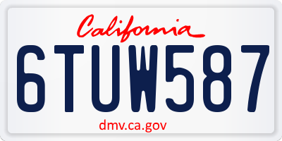 CA license plate 6TUW587