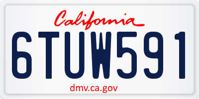 CA license plate 6TUW591