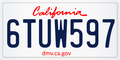 CA license plate 6TUW597