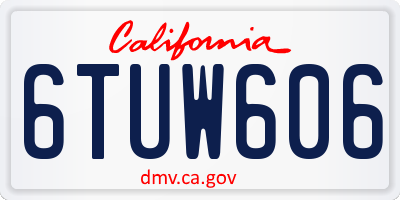 CA license plate 6TUW606