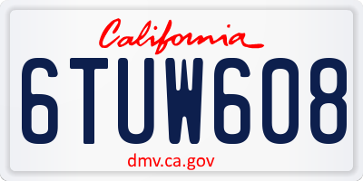 CA license plate 6TUW608