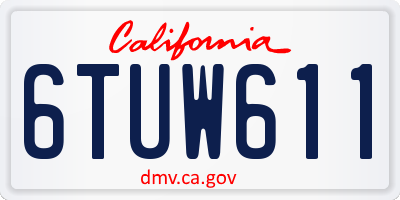 CA license plate 6TUW611