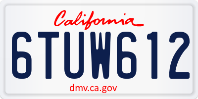 CA license plate 6TUW612