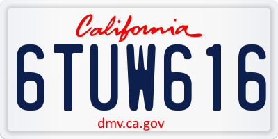 CA license plate 6TUW616