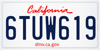 CA license plate 6TUW619