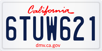 CA license plate 6TUW621