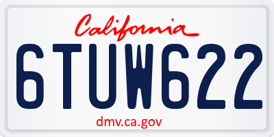 CA license plate 6TUW622