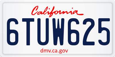 CA license plate 6TUW625