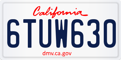 CA license plate 6TUW630