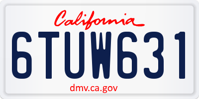 CA license plate 6TUW631