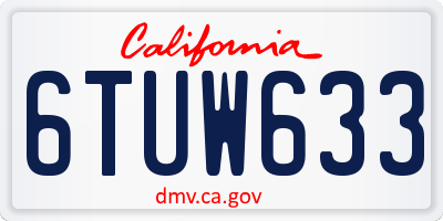 CA license plate 6TUW633