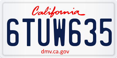 CA license plate 6TUW635