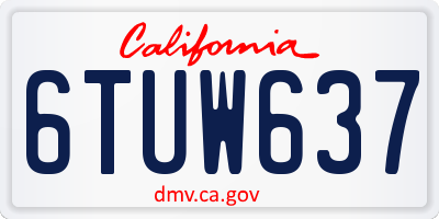 CA license plate 6TUW637