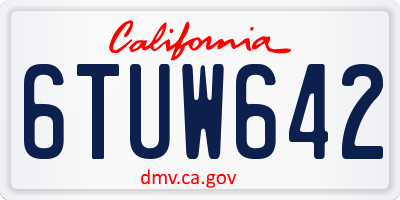 CA license plate 6TUW642
