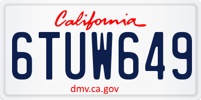 CA license plate 6TUW649