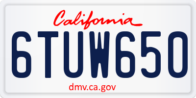 CA license plate 6TUW650