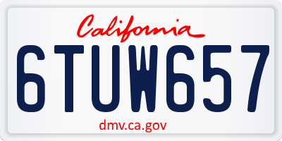 CA license plate 6TUW657