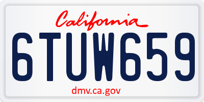 CA license plate 6TUW659