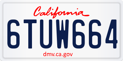 CA license plate 6TUW664