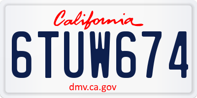 CA license plate 6TUW674