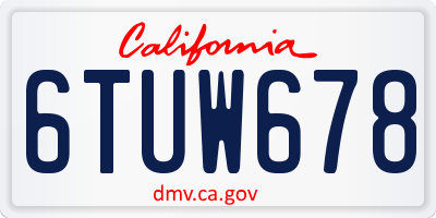 CA license plate 6TUW678